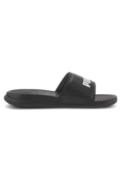 Ciabatte nere con logo bianco Puma Popcat 20 Jr