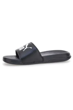 Ciabatte nere con logo bianco Puma Popcat 20 jr