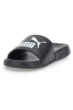 Ciabatte nere con logo bianco Puma Popcat 20 jr