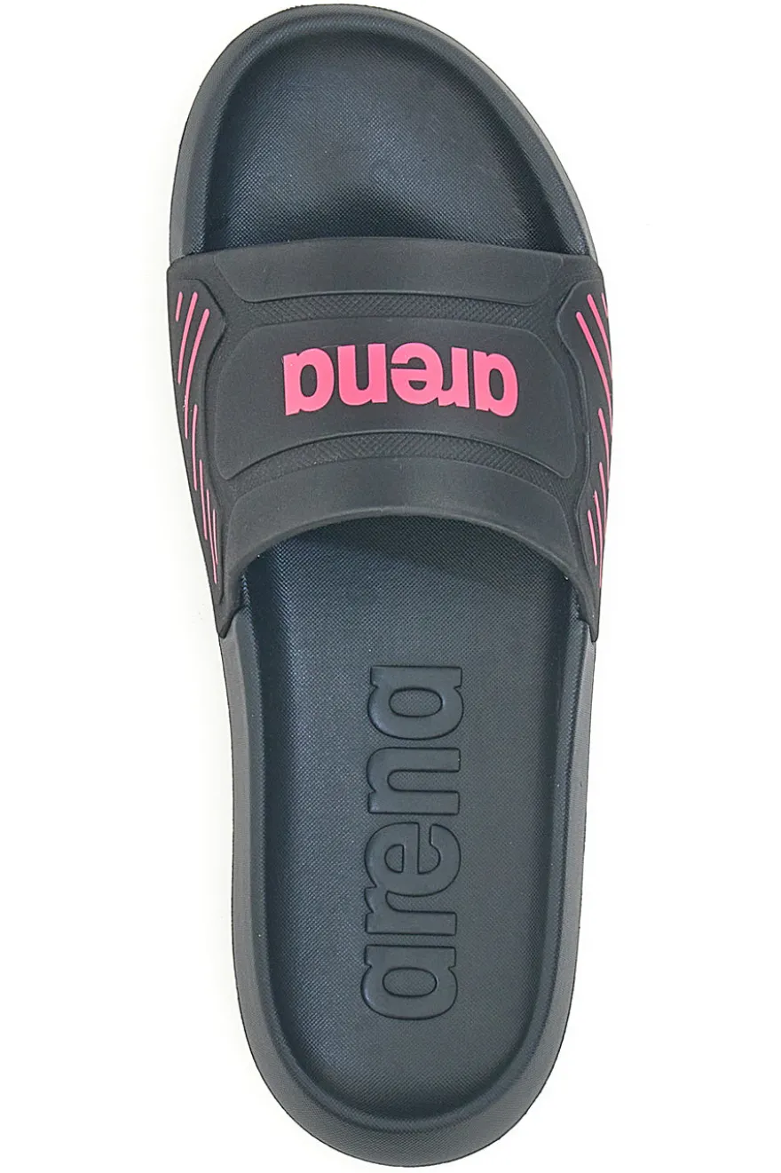 Ciabatte nere con logo fucsia e suola ergonomica ARENA URBAN EASY