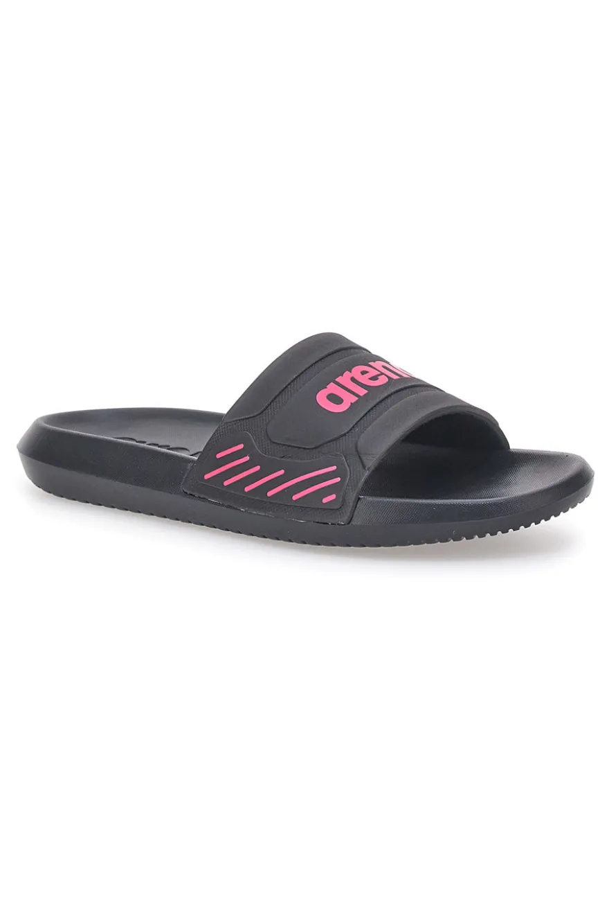 Ciabatte nere con logo fucsia e suola ergonomica ARENA URBAN EASY
