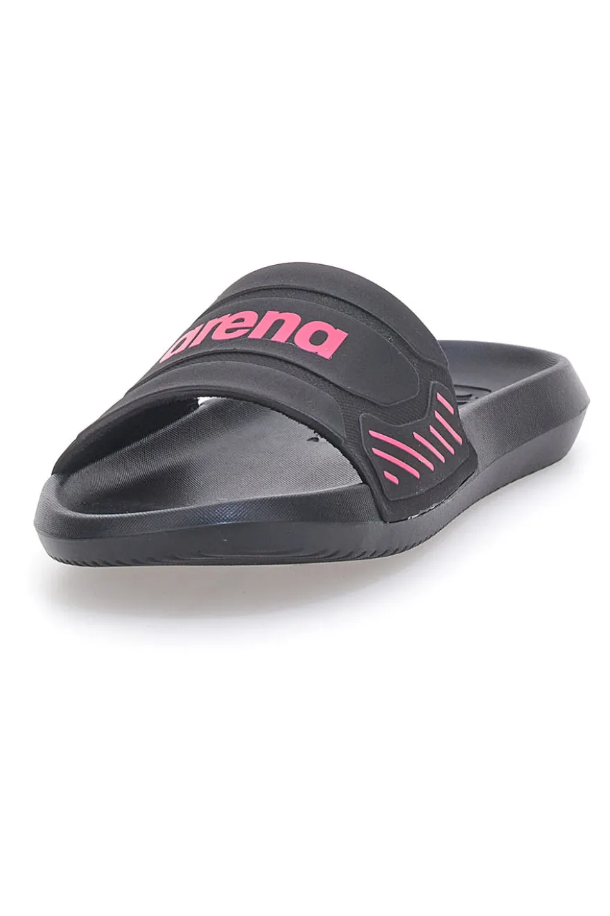 Ciabatte nere con logo fucsia e suola ergonomica ARENA URBAN EASY