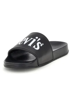 Ciabatte nere con logo Levi's POOL S