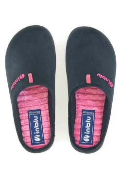 Ciabatte nere con logo rosa e sottopiede imbottito Inblu 37 ET