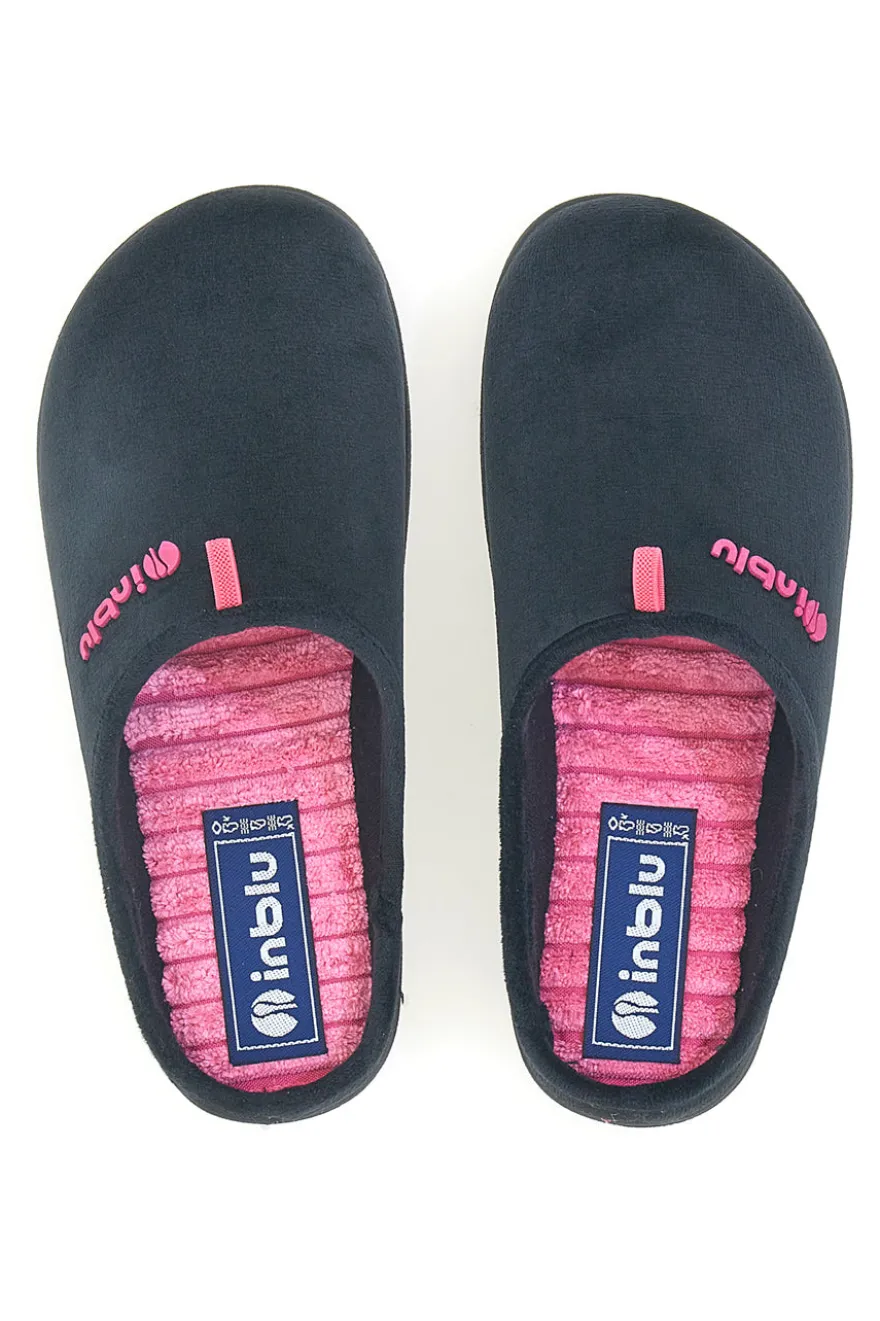 Ciabatte nere con logo rosa e sottopiede imbottito Inblu 37 ET