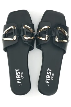 Ciabatte nere con morsetto The first chic PRE5413