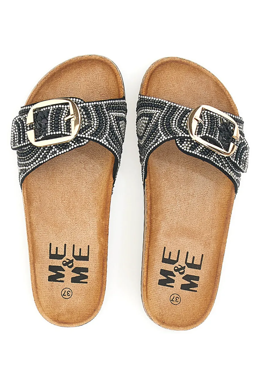 Ciabatte Nere Con Perline Me & Me 14602