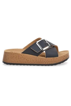 Ciabatte Nere con Platform e Fibbia Inblu 39 PK