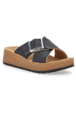 Ciabatte Nere con Platform e Fibbia Inblu 39 PK
