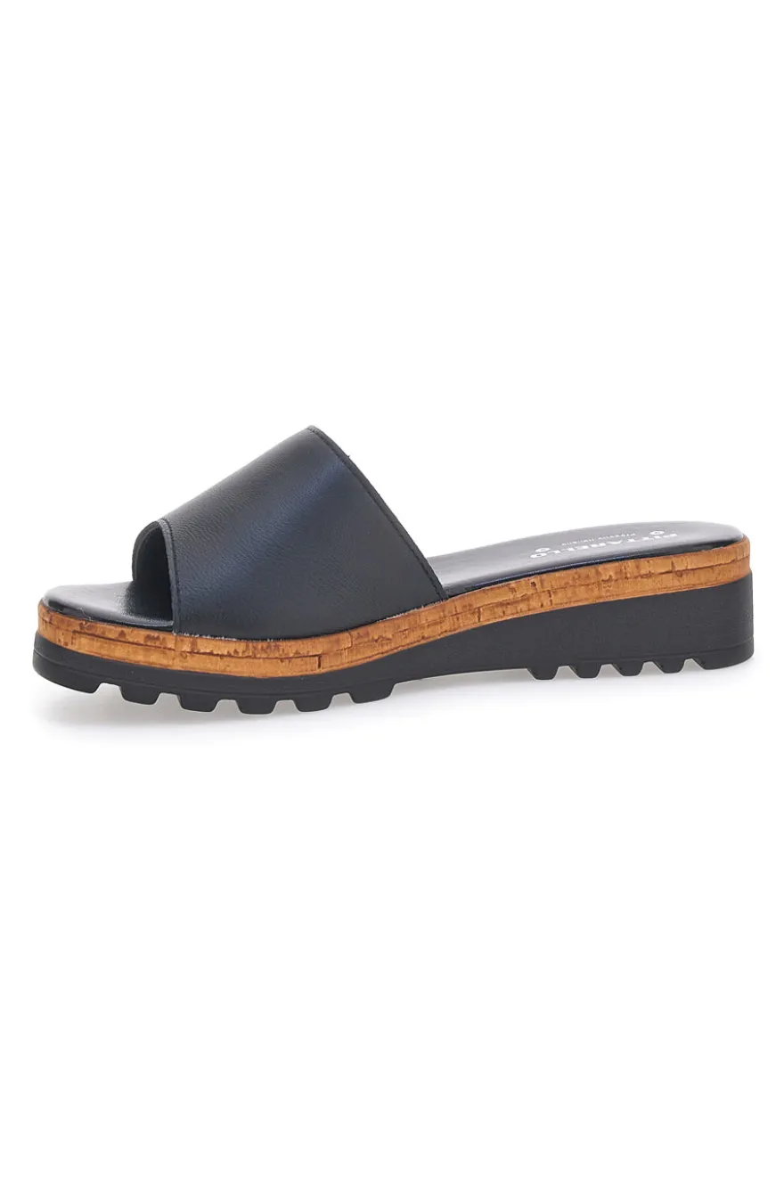 Ciabatte Nere con Platform Effetto Sughero Made in Italy PITTARELLO 244870811