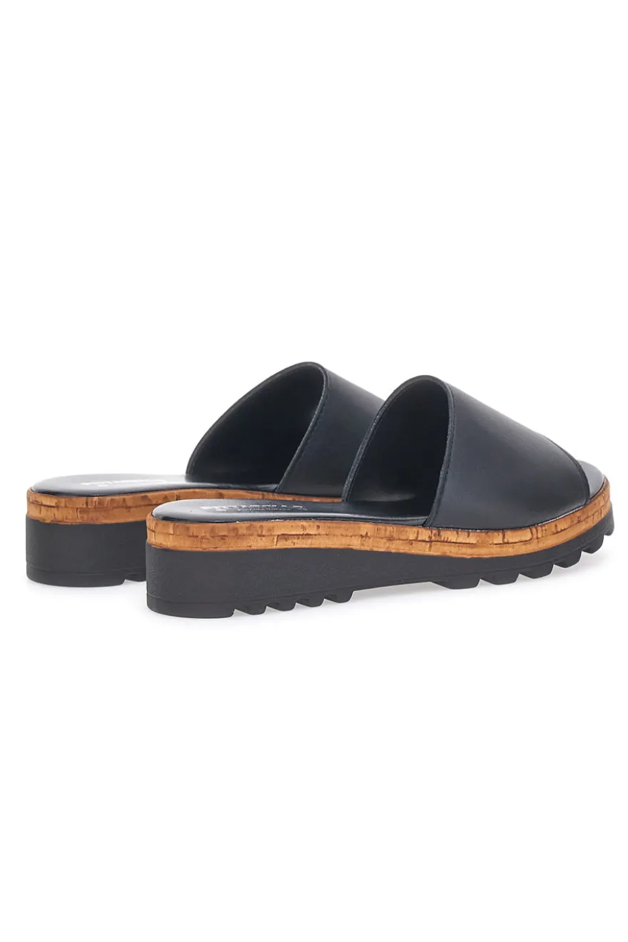 Ciabatte Nere con Platform Effetto Sughero Made in Italy PITTARELLO 244870811