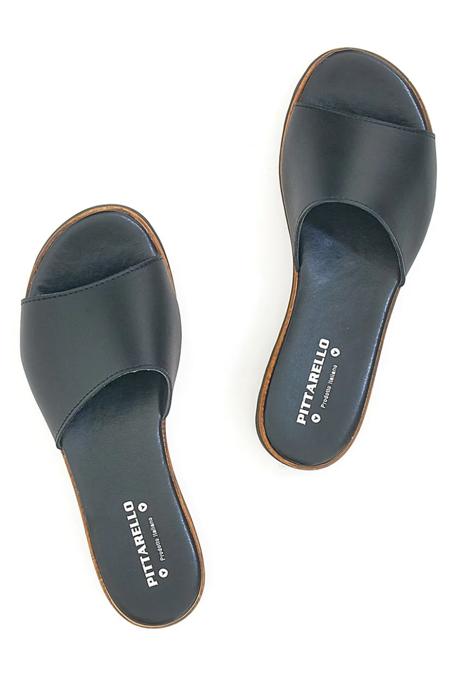 Ciabatte Nere con Platform Effetto Sughero Made in Italy PITTARELLO 244870811