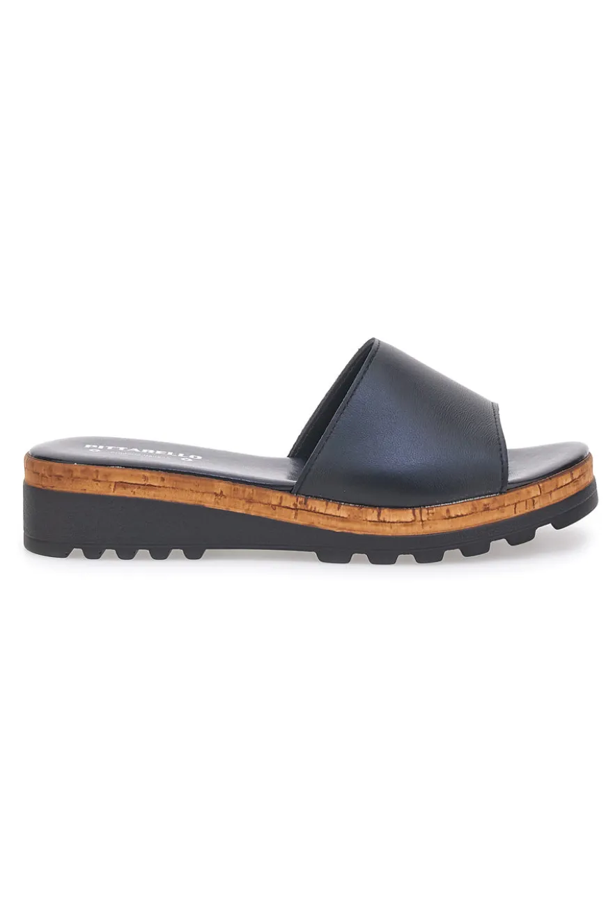 Ciabatte Nere con Platform Effetto Sughero Made in Italy PITTARELLO 244870811