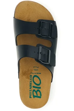 Ciabatte nere con sottopiede in vera pelle Pittarello Bio 335P20630SR
