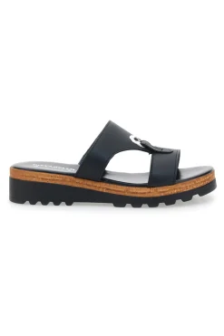 Ciabatte Nere con Tomaia in Pelle e Platform Made in Italy PITTARELLO 241070811