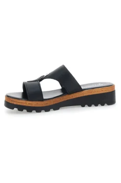 Ciabatte Nere con Tomaia in Pelle e Platform Made in Italy PITTARELLO 241070811