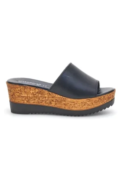 Ciabatte Nere con zeppa in vera pelle Made in Italy Pittarello 233170428