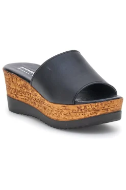 Ciabatte Nere con zeppa in vera pelle Made in Italy Pittarello 233170428
