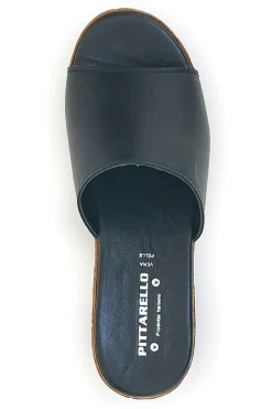 Ciabatte Nere con zeppa in vera pelle Made in Italy Pittarello 233170428