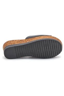 Ciabatte Nere con zeppa in vera pelle Made in Italy Pittarello 233170428