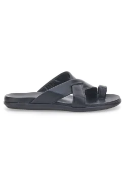 Ciabatte Nere da uomo con doppia fascia e fibbia Jerpoint 81025