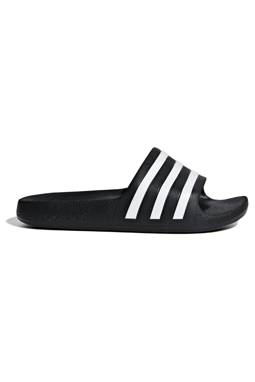 Ciabatte nere e bianche con strisce Adidas Adilette Aqua K