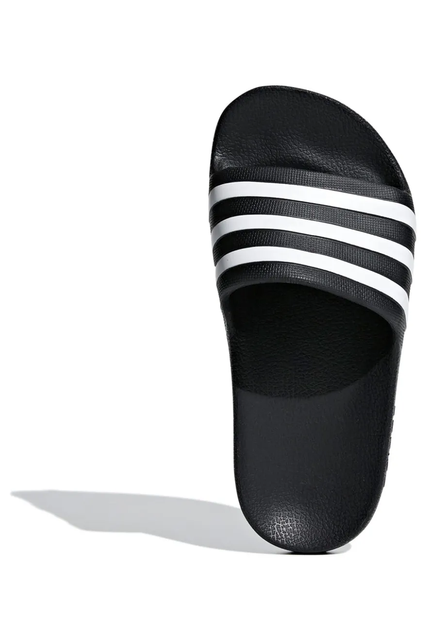 Ciabatte nere e bianche con strisce Adidas Adilette Aqua K