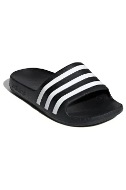 Ciabatte nere e bianche con strisce Adidas Adilette Aqua K