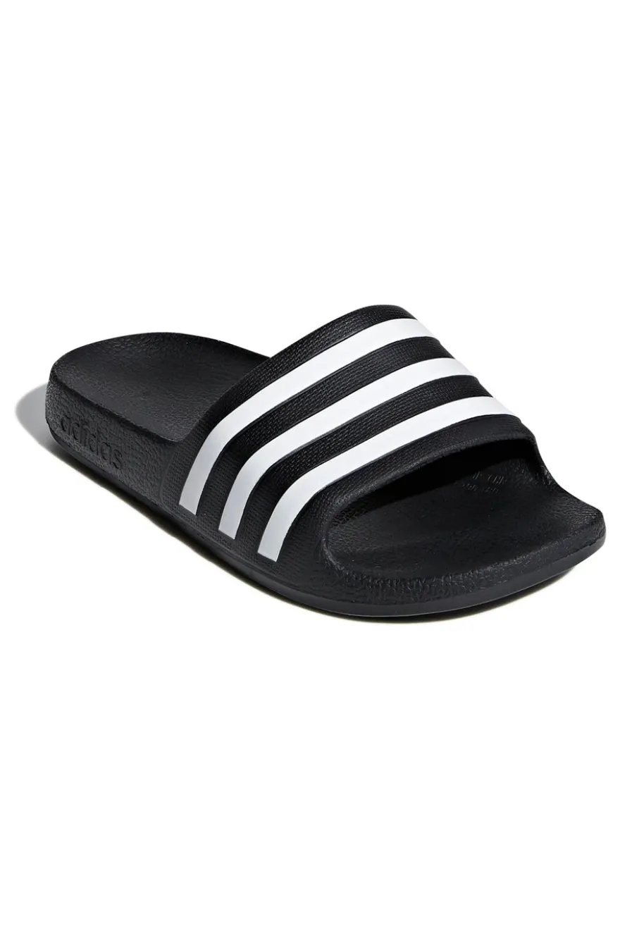 Ciabatte nere e bianche con strisce Adidas Adilette Aqua K