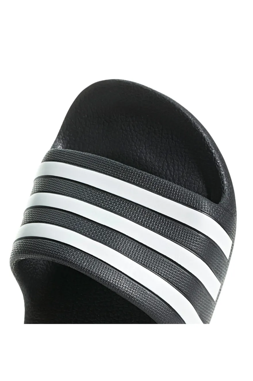 Ciabatte nere e bianche con strisce Adidas Adilette Aqua K