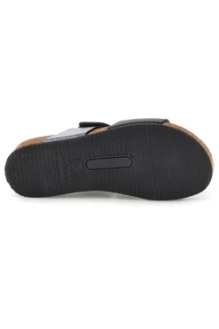 Ciabatte nere e grigie con sottopiede in vera pelle Pittarello Eco 293A485SR