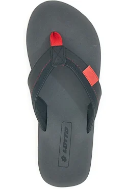 Ciabatte Nere e Rosse Infradito Lotto Skiatos Flip