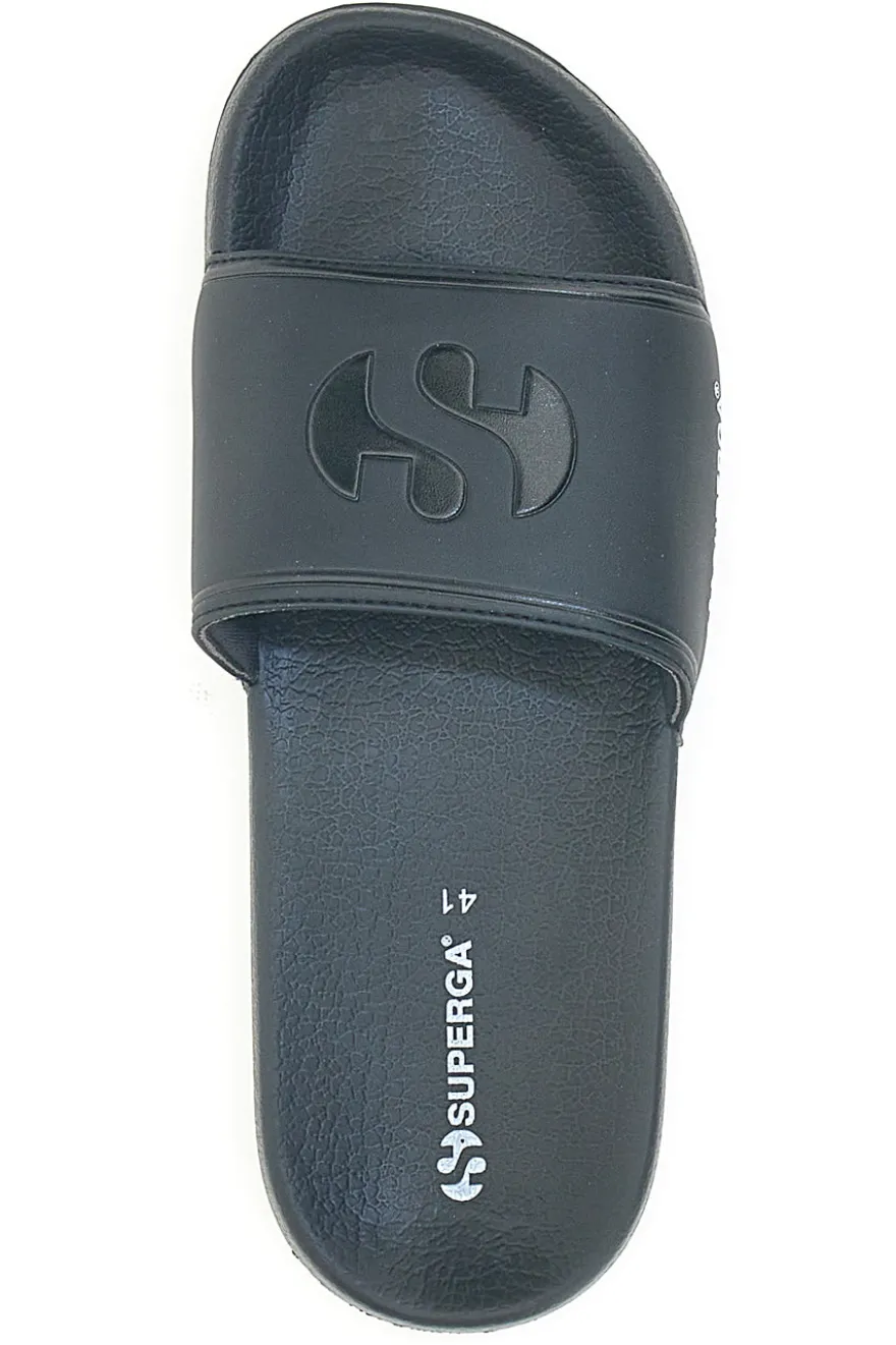 Ciabatte Nere Fascia Singola Logo Superga 24S753