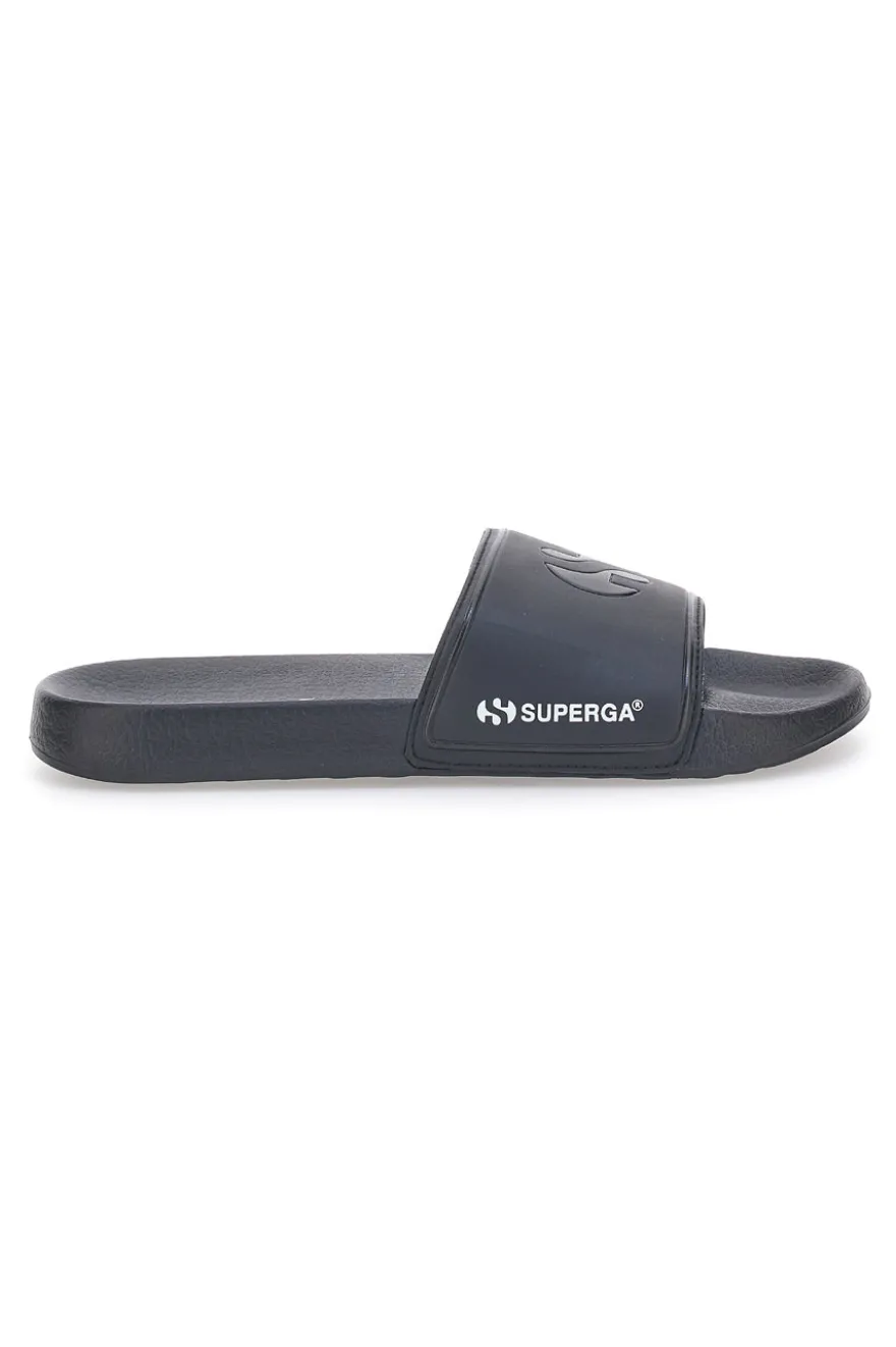 Ciabatte Nere Fascia Singola Logo Superga 24S753