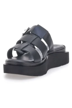 Ciabatte Nere In Pelle Made in Italy Pittarello Rock 5827