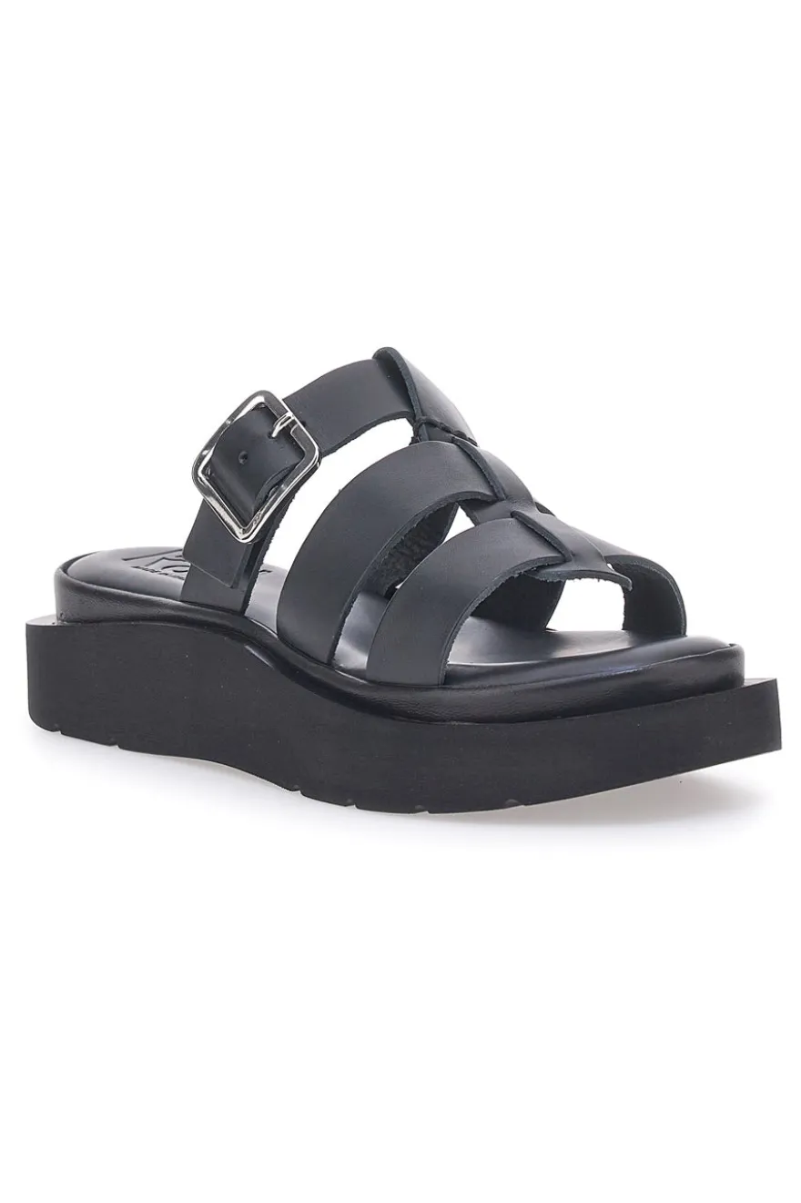 Ciabatte Nere In Pelle Made in Italy Pittarello Rock 5827