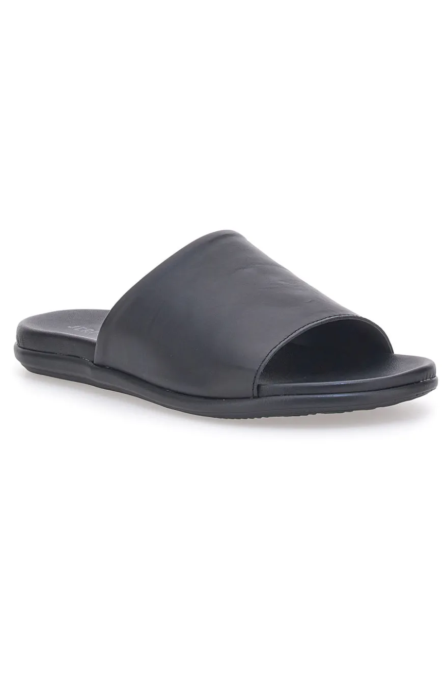 Ciabatte Nere in Pelle Made in Italy JERPOINT 8113