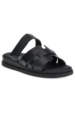 Ciabatte nere in vera pelle con strappo in velcro Pittarello focus 1456531