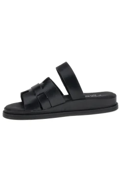 Ciabatte nere in vera pelle con strappo in velcro Pittarello focus 1456531