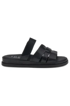 Ciabatte nere in vera pelle con strappo in velcro Pittarello focus 1456531