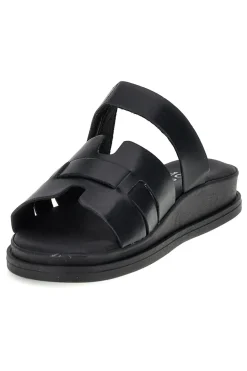 Ciabatte nere in vera pelle con strappo in velcro Pittarello focus 1456531