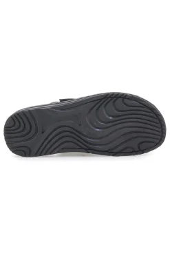 Ciabatte Nere In Vera Pelle Con Strappo Claremorris 1108