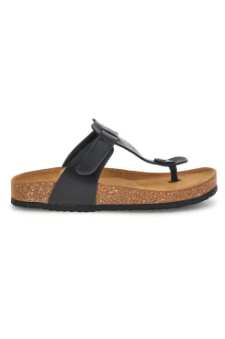 Ciabatte nere infradito con sottopiede preformato Made in Italy in vera pelle Superga S31C370