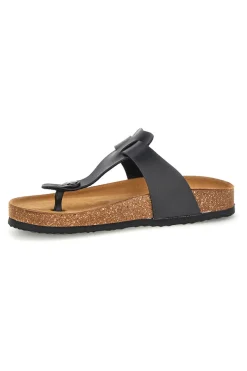Ciabatte nere infradito con sottopiede preformato Made in Italy in vera pelle Superga S31C370