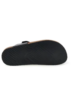 Ciabatte nere infradito con sottopiede preformato Made in Italy in vera pelle Superga S31C370
