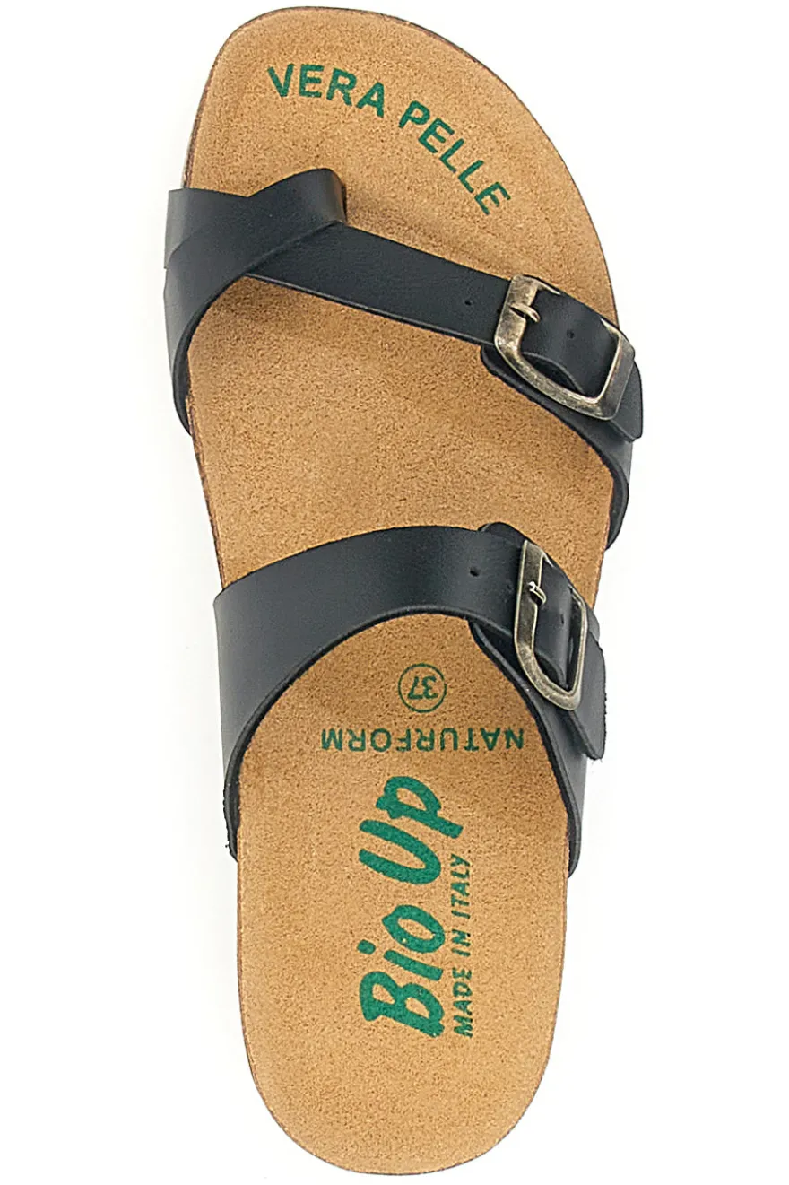 Ciabatte Nere Infradito Made In Italy Con Cinturini Bio Up 22710
