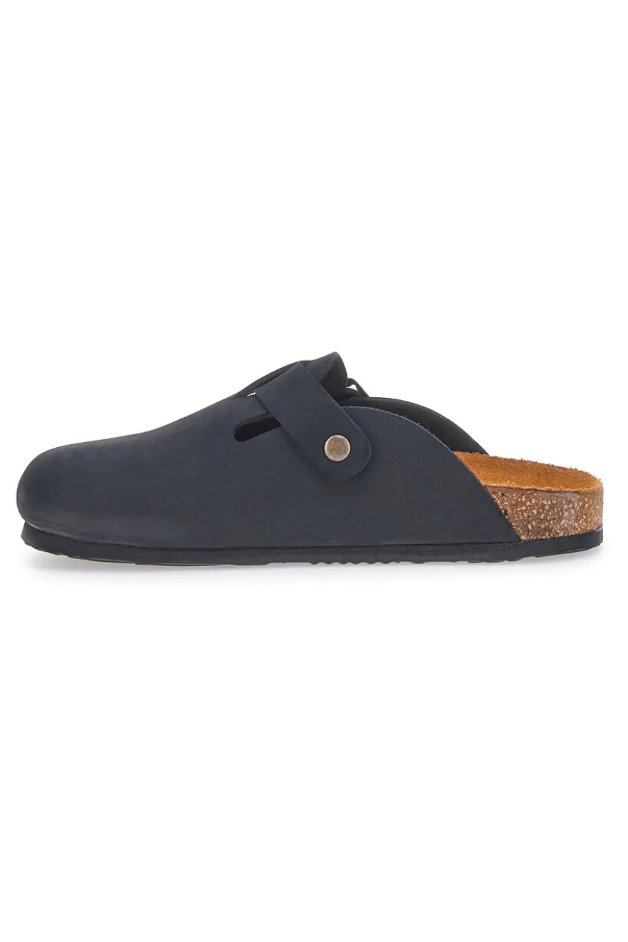Ciabatte Nere Made in Italy Con Sottopiede in Vera Pelle SUPERGA S31U384