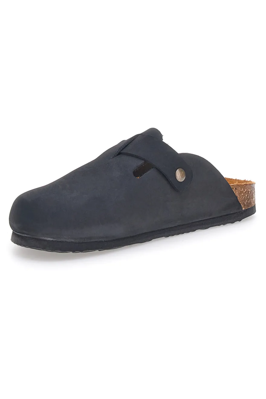 Ciabatte Nere Made in Italy Con Sottopiede in Vera Pelle SUPERGA S31U384