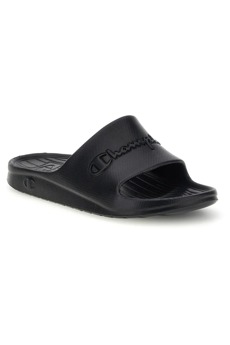 Ciabatte nero con fascia logata Champion Cabana Box Slide