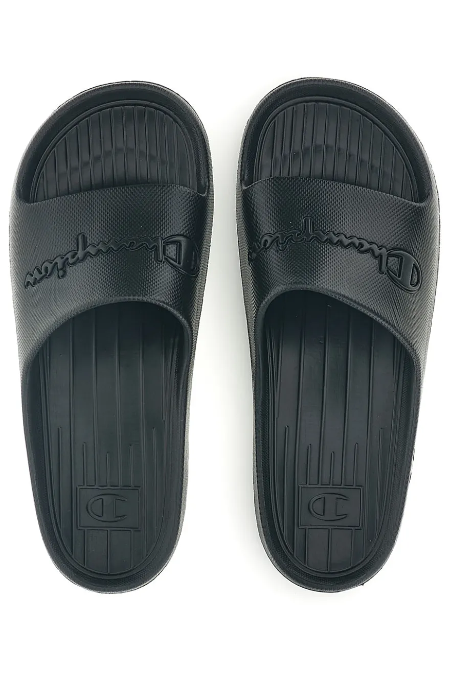 Ciabatte nero con fascia logata Champion Cabana Box Slide